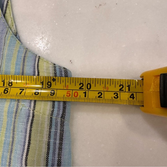 ORVIS Multicolor Stripe 100% Linen Sleeveless Button Down Vest Top Size Large - Picture 4 of 9